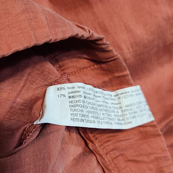 Zara Small $55 Pumpkin Satin Lyocell High Waist Shorts Autumn Goddess - Picture 5 of 11